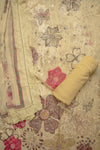 Timeless Beauty Tussar Georgette Unstitched Suit With Chiffon Dupatta