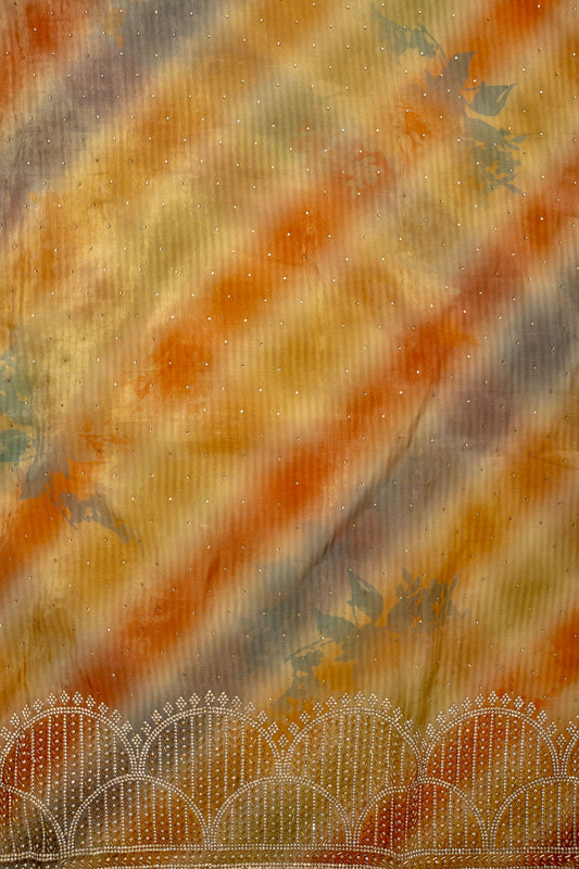 Sunshine Charm Mustard Organza Unstitched Salwar Kameez With Chiffon Dupatta
