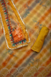 Sunshine Charm Mustard Organza Unstitched Salwar Kameez With Chiffon Dupatta