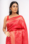 Heritage Heirloom Maroon Banarasi Silk Saree With Unstitched Blouse