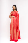 Heritage Heirloom Maroon Banarasi Silk Saree With Unstitched Blouse