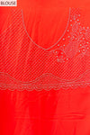 Grace Redefined Red Georgette Braso Saree With Unstitched Blouse