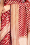 Regal And Radiant Garnet Cotton Saree With Unstitched Blouse