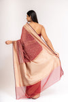 Regal And Radiant Garnet Cotton Saree With Unstitched Blouse