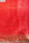 Soft As A Sunrise Coral Banarasi Silk Saree With Unstitched Blouse