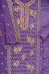 Mauve Sequence, Swarovski, Zarkan & Zari Threadwork Georgette Unstitched Salwar Suit With Georgette Dupatta