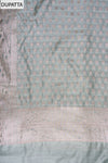 Ash Grey Banarasi Woven Zari Cotton Unstitched Salwar Suit With Cotton Dupatta