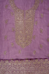 Mauve Swarovski, Zarkan & Zari Threadwork Shimmer Unstitched Salwar Suit With Shimmer Dupatta