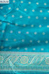 Soft Hues Rama Dola Saree With Unstitched Blouse