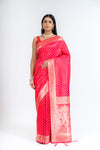 Timeless Elegance Rani Dola Saree With Unstitched Blouse