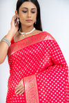 Timeless Elegance Rani Dola Saree With Unstitched Blouse