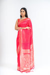 Timeless Elegance Rani Dola Saree With Unstitched Blouse