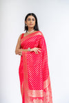 Timeless Elegance Rani Dola Saree With Unstitched Blouse