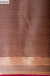 Graceful Flow Peach Banarasi Silk Saree With Unstitched Blouse