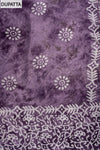 Mauve Cutwork, Sequence & Threadwork Cotton Unstitched Salwar Suit With Cotton Dupatta