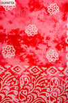 Red Cutwork, Sequence & Threadwork Cotton Unstitched Salwar Suit With Cotton Dupatta