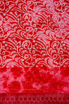 Red Cutwork, Sequence & Threadwork Cotton Unstitched Salwar Suit With Cotton Dupatta