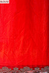 Grace Redefined Red Shimmer Saree With Unstitched Blouse