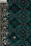 Bottle Green Gotta Patti Organza Unstitched Salwar Suit With Organza Dupatta