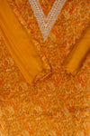 Mustard Sequence, Zari Threadwork & Digital Printed Tissue Unstitched Salwar Suit With Chiffon Dupatta