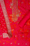 Rani Bead, Cutdana, Dabka, Sequence & Zari Threadwork Cotton Unstitched Salwar Suit With Georgette Dupatta