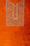 Mustard Gotta Patti, Sequence & Zari Threadwork Cotton Unstitched Salwar Suit With Cotton Dupatta