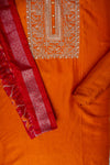 Mustard Gotta Patti, Sequence & Zari Threadwork Cotton Unstitched Salwar Suit With Cotton Dupatta