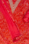 Coral Sequence, Zari Threadwork & Digital Printed Tissue Unstitched Salwar Suit With Chiffon Dupatta