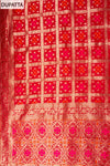 Red Bead, Cutdana, Dabka, Sequence & Zari Threadwork Cotton Unstitched Salwar Suit With Cotton Dupatta
