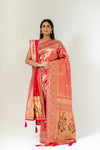 Timeless Elegance Rani Banarasi Silk Saree With Unstitched Blouse