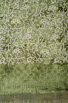 Pista Cutwork, Sequence & Threadwork Cotton Unstitched Salwar Suit With Cotton Dupatta