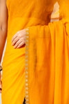 Sunshine Charm Mustard Shimmer Saree With Unstitched Blouse