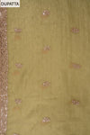 Pista Swarovski, Zarkan & Zari Threadwork Shimmer Unstitched Salwar Suit With Shimmer Dupatta