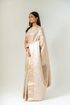 Timeless Beauty Tussar Banarasi Silk Saree With Unstitched Blouse