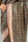 Bold Statement Black Banarasi Silk Saree With Unstitched Blouse