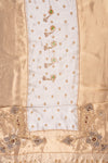 Effortlessly Beauty White Tussar Shimmer Unstitched Salwar Suit With Shimmer Dupatta