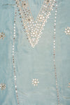 Draped In elegance Grey Shimmer Unstitched Salwar Suit With Oganza Dupatta