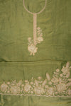 Heritage Charm Mehndi Shimmer Unstitched Salwar Suit With Dola Dupatta