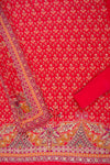 Coral Crepe Unstitched Salwar Suit With Crepe Dupatta