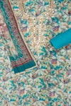Timelessly Beauty Tussar Rama Crepe Unstitched Salwar Suit With Chiffon Dupatta