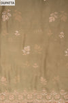 Timelessly Beauty Tussar Pista Organza Unstitched Salwar Suit With Chiffon Dupatta