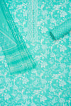 Royal Heritage Tea Green Cotton Unstitched Salwar Suit With Cotton Dupatta