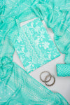 Royal Heritage Tea Green Cotton Unstitched Salwar Suit With Cotton Dupatta