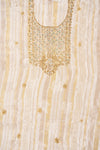 Effortlessly Beautiful Off White Crepe Unstitched Salwar Suit With Crepe Dupatta