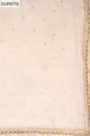 Effortlessly Beautiful Off White Crepe Unstitched Salwar Suit With Crepe Dupatta