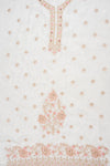 Effortlessly Beautiful White Organza Crepe Unstitched Salwar Suit With Organza Dupatta