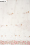 Effortlessly Beautiful White Organza Crepe Unstitched Salwar Suit With Organza Dupatta