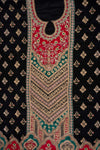 Bold Statement Black Rani Crepe Unstitched Salwar Suit With Georgette Dupatta