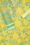 Lemon Gold Cotton Unstitched Salwar Suit With Cotton Dupatta