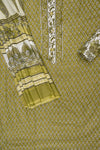 Soft Heritage Pista Cotton Unstitched Salwar Suit With Cotton Dupatta